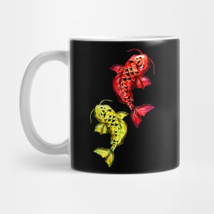 Red and Yellow Koi Carps Mug